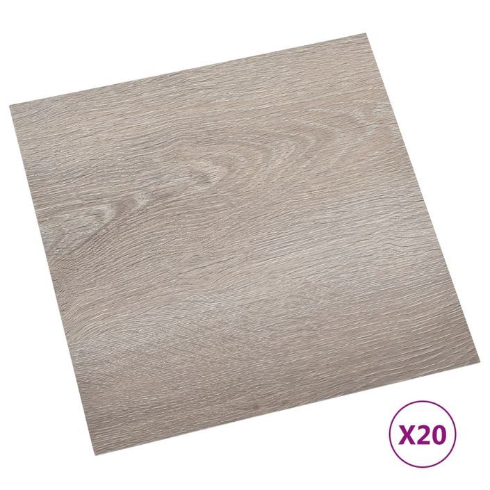 Planches de plancher autoadhésives 20 pcs PVC 1,86 m² Taupe - Photo n°2