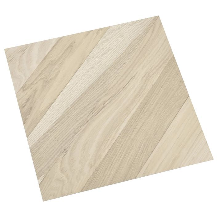 Planches de plancher autoadhésives 20 pcs PVC 1,86m² Beige rayé - Photo n°6