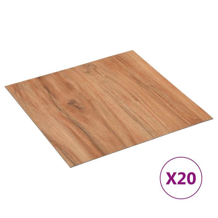 Planches de plancher autoadhésives 20 pcs PVC 1,86m² Bois clair - Photo n°1