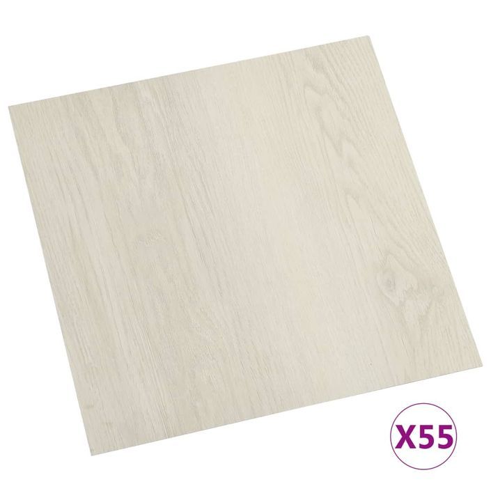 Planches de plancher autoadhésives 55 pcs PVC 5,11 m² Beige 3 - Photo n°2