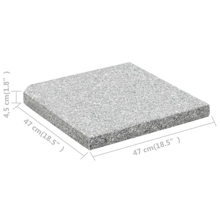 Plaque de poids carrée pour parasol Granit 25 kg Gris - Photo n°6