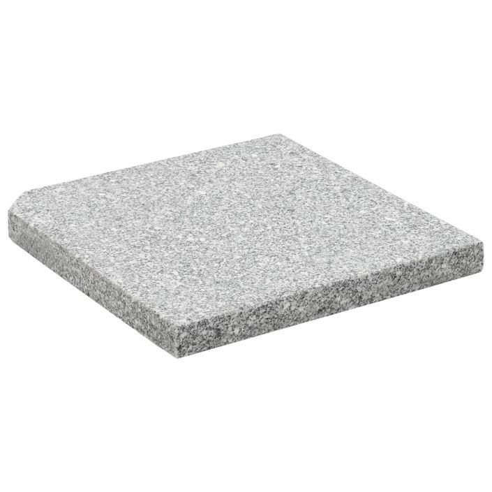 Plaques de poids de parasol 4 pcs Granit Gris Carré 100 kg - Photo n°4