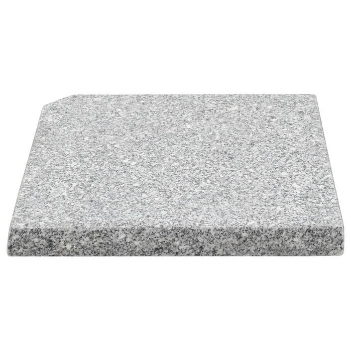 Plaques de poids de parasol 4 pcs Granit Gris Carré 100 kg - Photo n°5