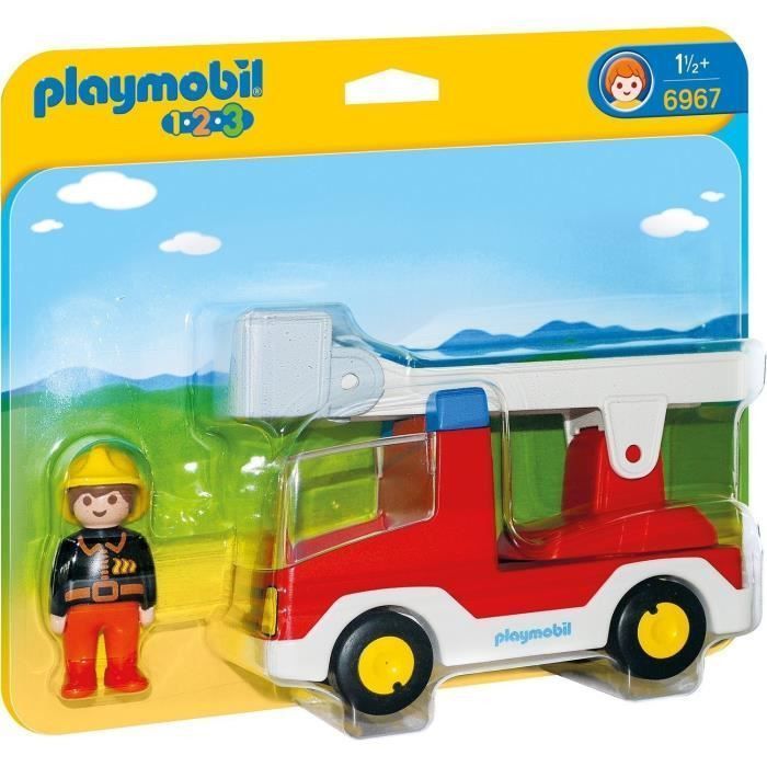PLAYMOBIL 1.2.3. - 6967 - Camion de Pompier avec Echelle Pivotante - Photo n°1