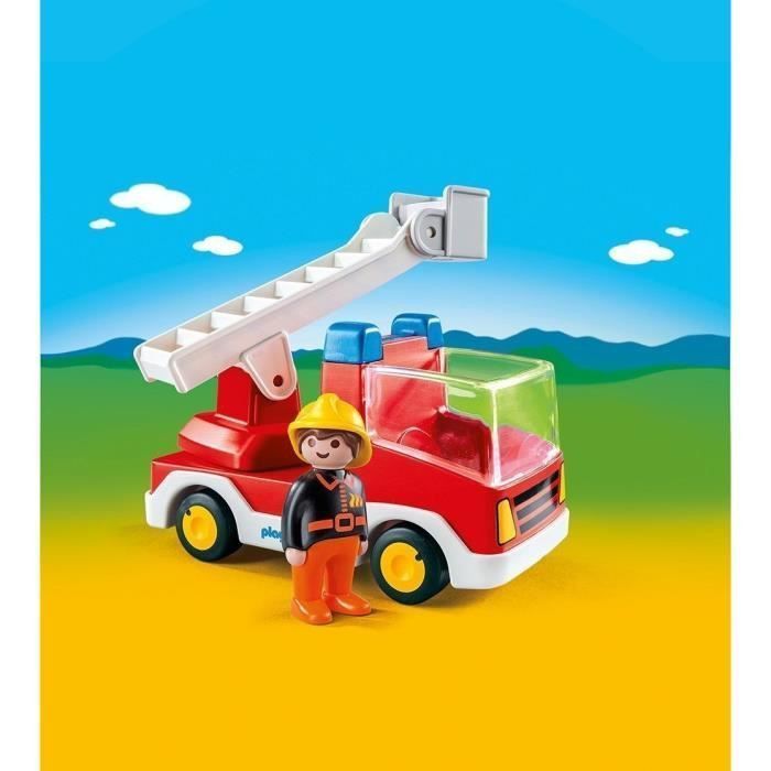 PLAYMOBIL 1.2.3. - 6967 - Camion de Pompier avec Echelle Pivotante - Photo n°3