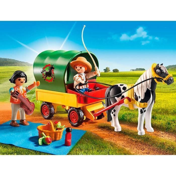 PLAYMOBIL 6948 - Country - Enfants avec Chariot et Poney - Photo n°3