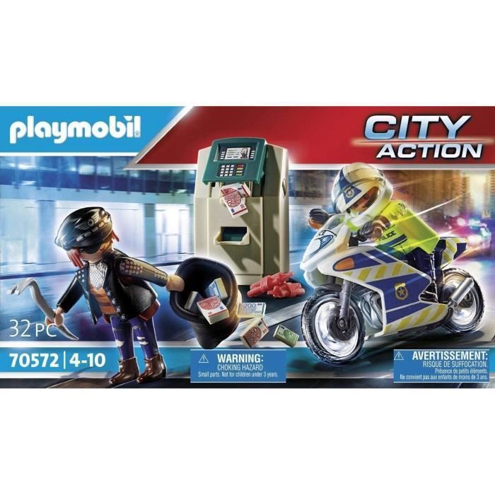 PLAYMOBIL - 70572 - Police Policier avec moto et voleur - Photo n°3