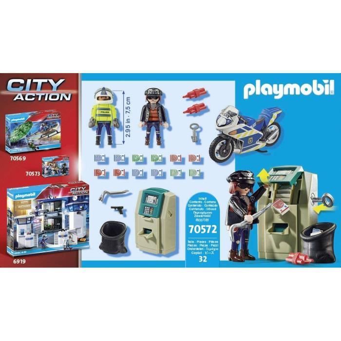 PLAYMOBIL - 70572 - Police Policier avec moto et voleur - Photo n°4