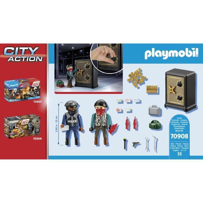 PLAYMOBIL - 70908 - Starter Pack Policier cambrioleur de coffre-fort - Photo n°4