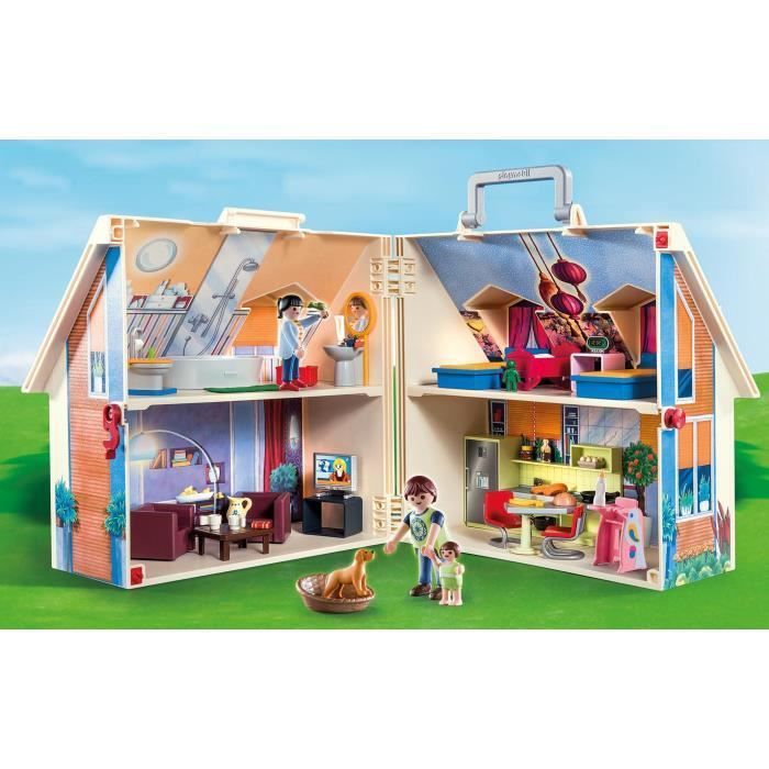 PLAYMOBIL - 70985 - Maison Transportable Bleue - Photo n°2