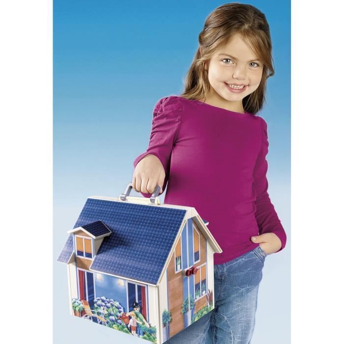 PLAYMOBIL - 70985 - Maison Transportable Bleue - Photo n°4