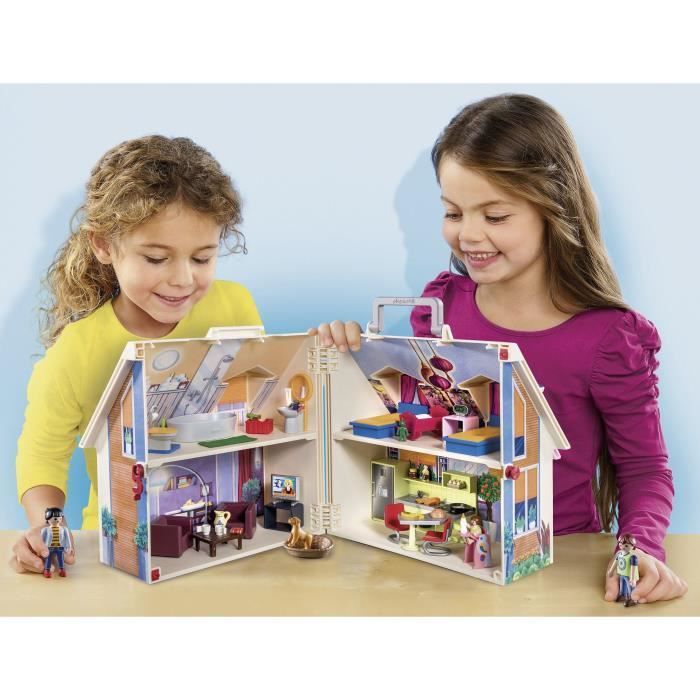 PLAYMOBIL - 70985 - Maison Transportable Bleue - Photo n°5