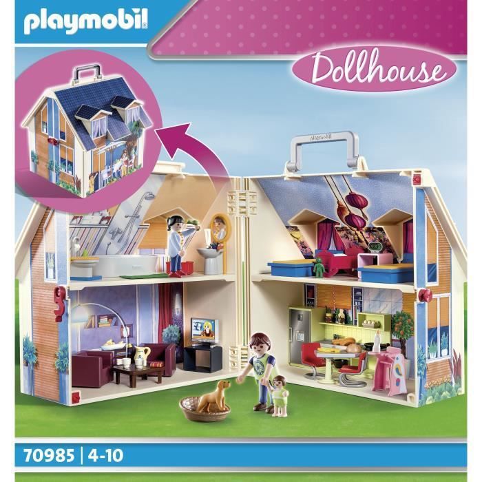 PLAYMOBIL - 70985 - Maison Transportable Bleue - Photo n°6