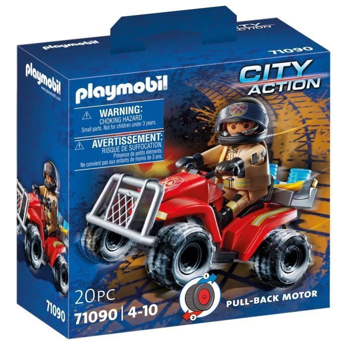 PLAYMOBIL - 71090 - Pompier et quad - Photo n°1