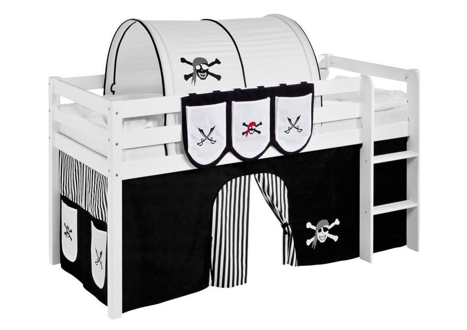 Pochettes blanc et noir Pirate pour lit mezzanine enfant - Photo n°1