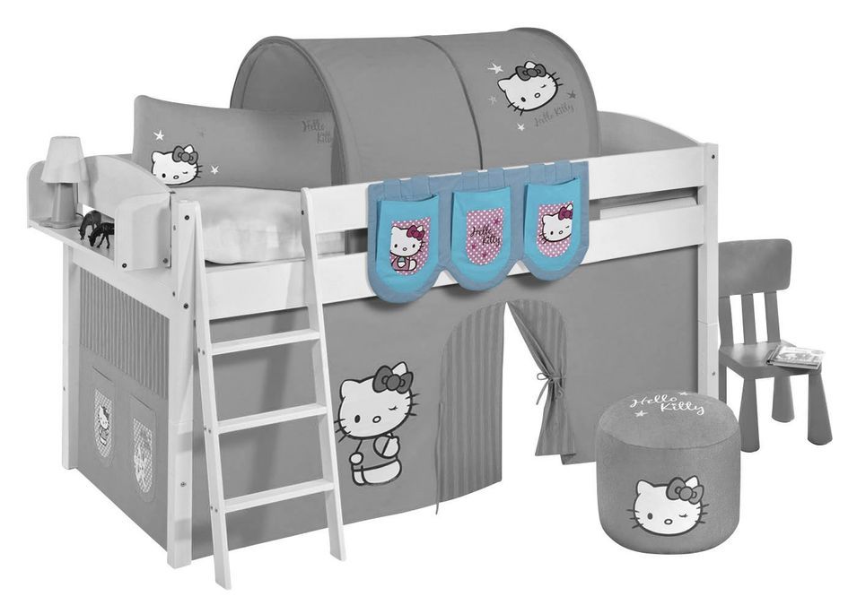 Pochettes bleu Hello Kitty pour lit mezzanine enfant - Photo n°1