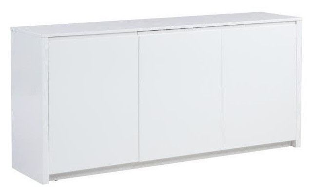 Buffet contemporain laqué blanc brillant - L 160 cm - Photo n°1