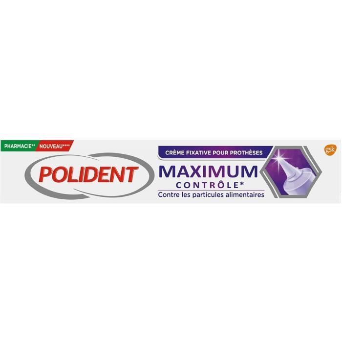 POLIDENT Creme fixative pour protheses dentaires Maximum Contrôle - 70 g - Photo n°1