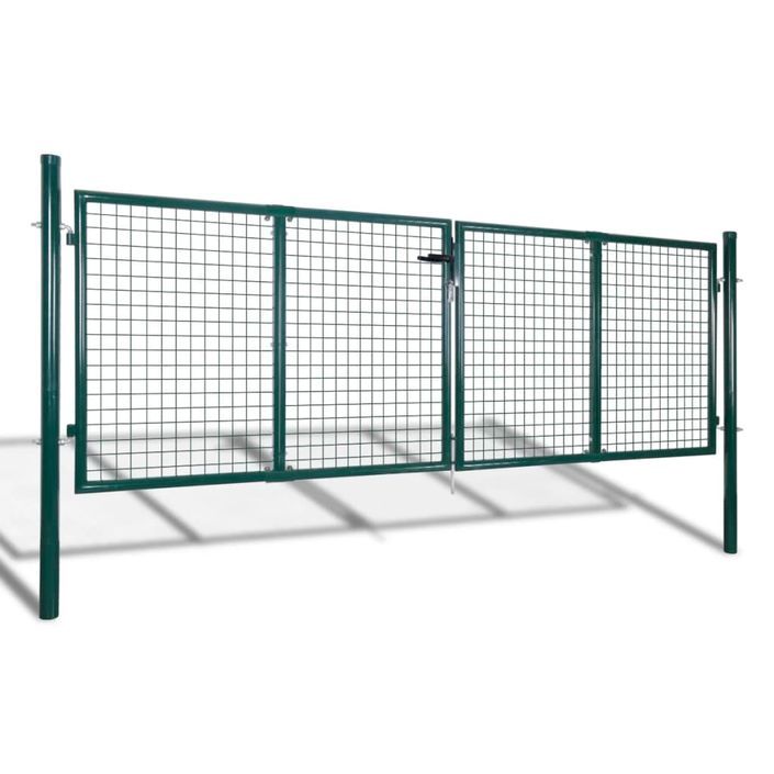 Portail de clôture Acier 306x150 cm Vert - Photo n°2