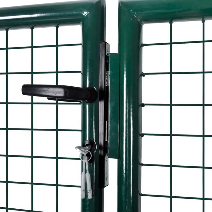 Portail de clôture Acier 306x175 cm Vert - Photo n°3