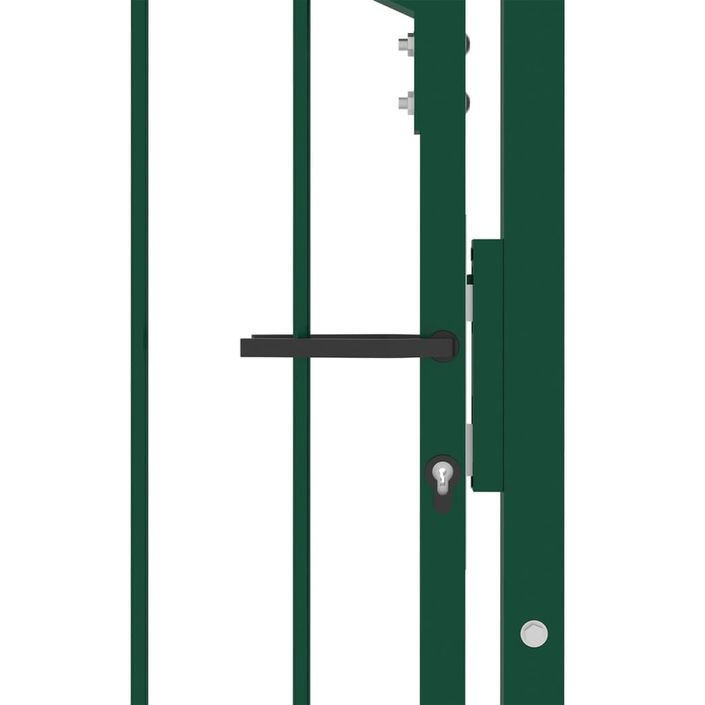 Portail de clôture avec pointes Acier 100x125 cm Vert 3 - Photo n°4