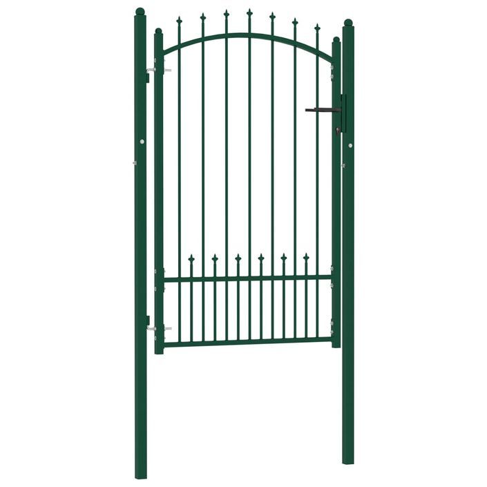Portail de clôture avec pointes Acier 100x150 cm Vert 2 - Photo n°2