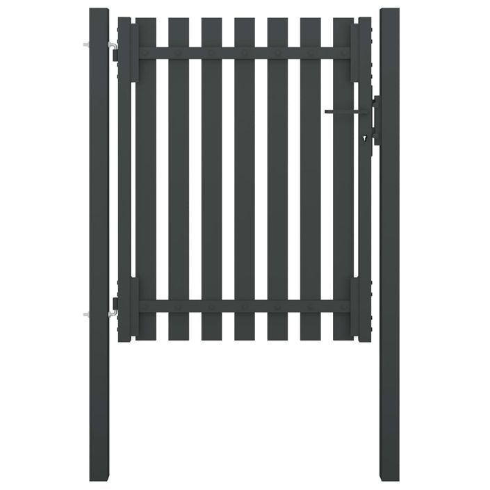 Portail de clôture de jardin Acier 1x1,5 m Anthracite - Photo n°1