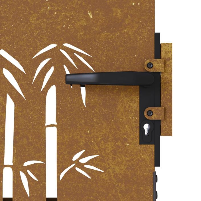 Portail de jardin 85x150 cm acier corten design de bambou - Photo n°7