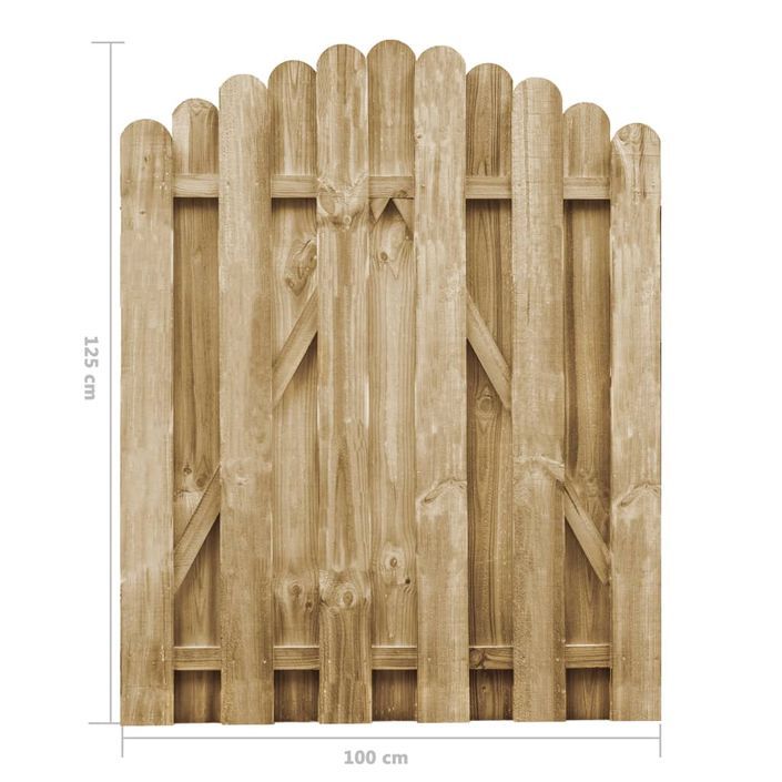 Portail de jardin Bois de pin imprégné 100x125 cm - Photo n°5