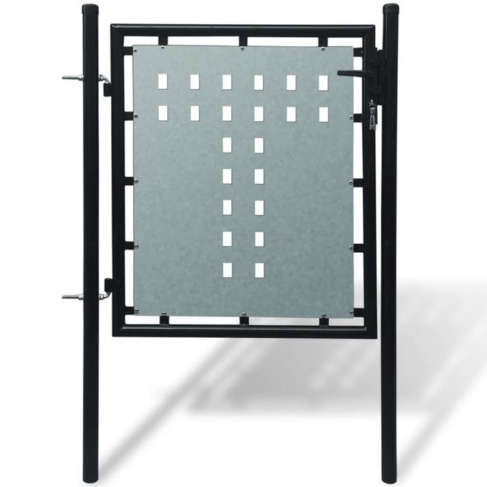 Portail simple de clôture Noir 100x150 cm - Photo n°1