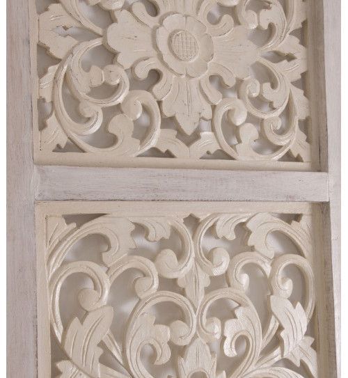 Porte décoration orientale bois blanc décapé Prisca - Photo n°2