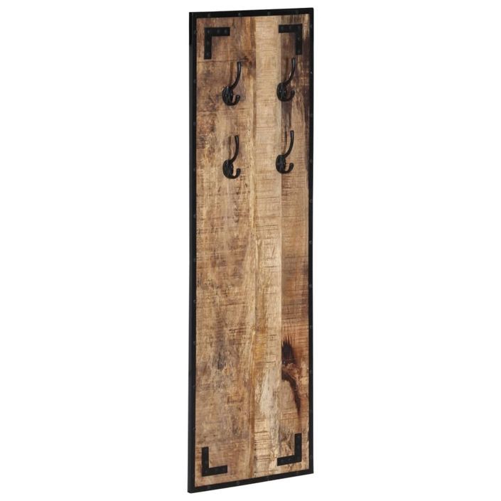 Porte-manteau 35x8x110 cm bois de manguier massif brut - Photo n°8