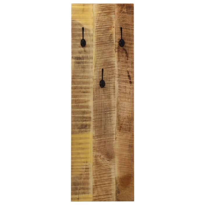 Porte-manteau mural 2 pcs Bois de manguier massif 36x110x3 cm - Photo n°5