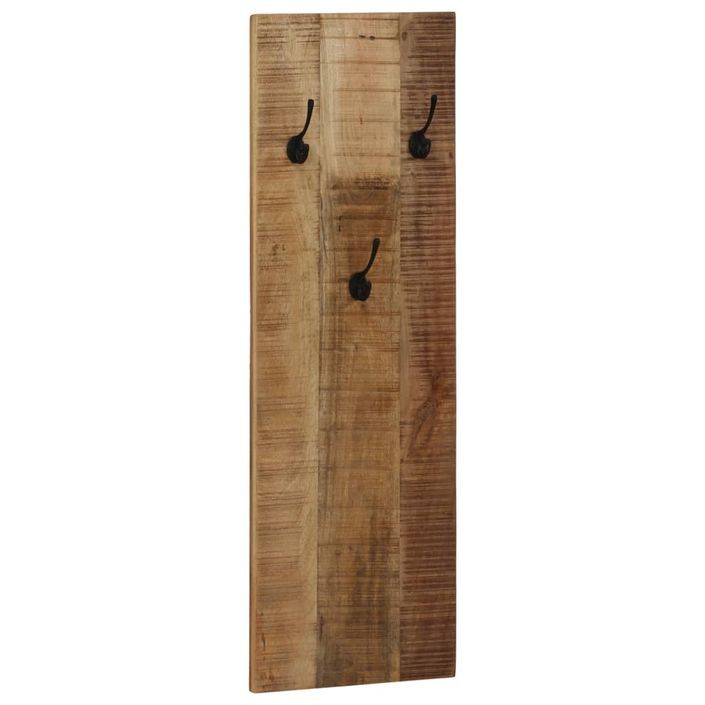 Porte-manteau mural 2 pcs Bois de manguier massif 36x110x3 cm - Photo n°9