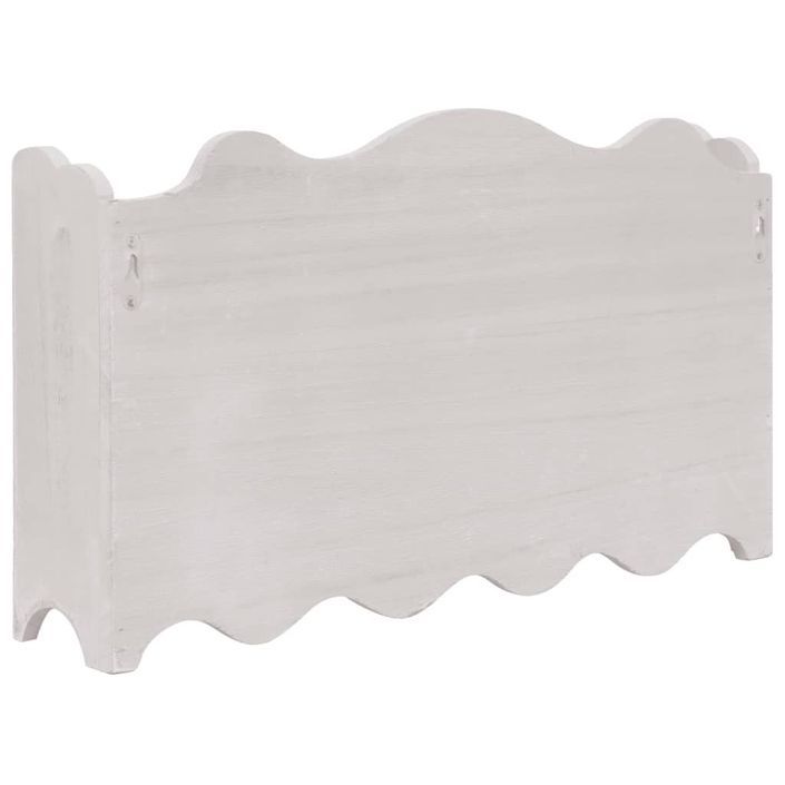 Porte-manteau mural Blanc 50x10x30 cm Bois - Photo n°4