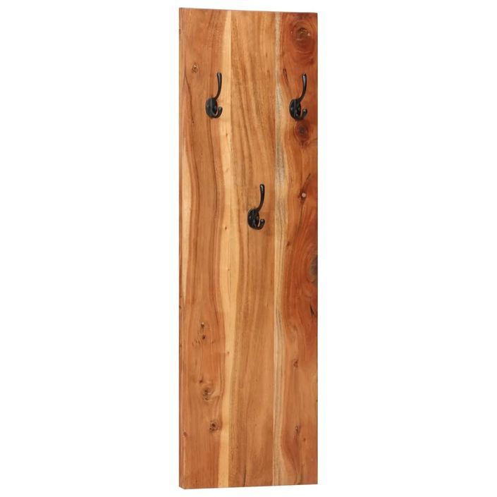 Porte-manteaux muraux 2 pcs 36x3x110 cm Bois d'acacia massif - Photo n°2