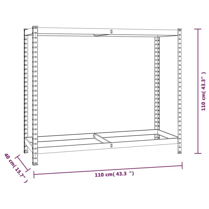 Porte-pneus à 2 niveaux 2 pcs Argenté 110x40x110 cm Acier - Photo n°9