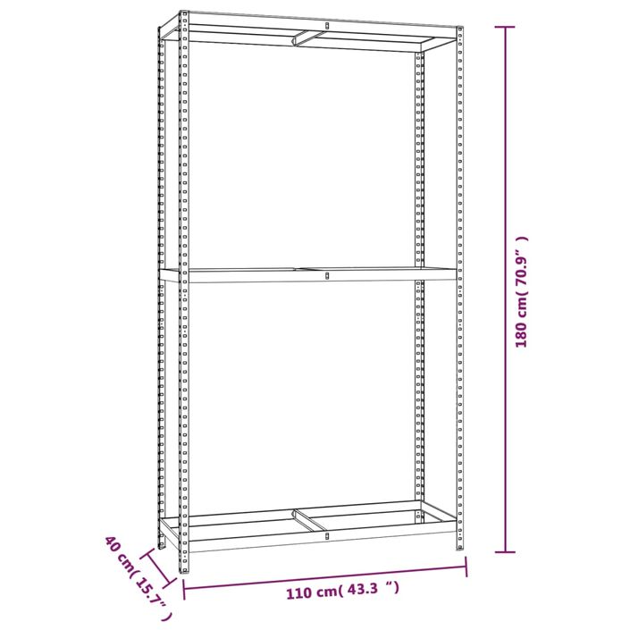 Porte-pneus à 2 niveaux 2 pcs Argenté 110x40x180 cm Acier - Photo n°9