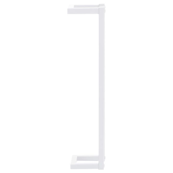 Porte-serviette Blanc 12,5x12,5x60 cm Acier - Photo n°4