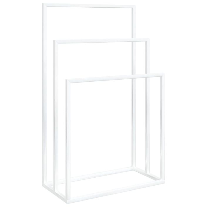 Porte-serviettes sur pied Blanc 48x24x79 cm Fer - Photo n°2