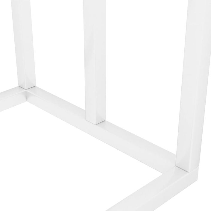 Porte-serviettes sur pied Blanc 48x24x79 cm Fer - Photo n°6