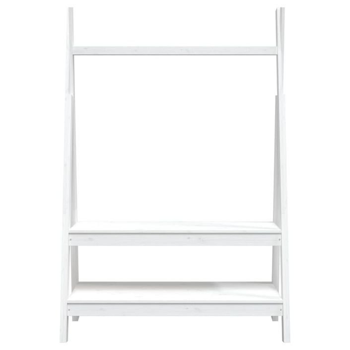 Porte-vêtements Blanc 100x45,5x150 cm Bois de pin massif - Photo n°5