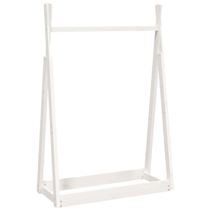 Porte-vêtements Blanc 100x45x150 cm Bois de pin massif - Photo n°2