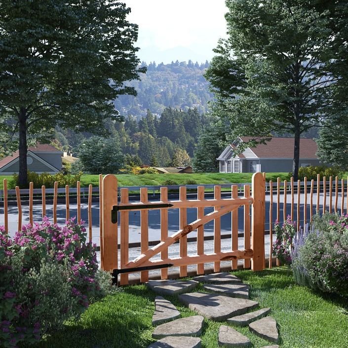 Portillon de clôture Bois de noisetier imprégné 100 x 60 cm - Photo n°2