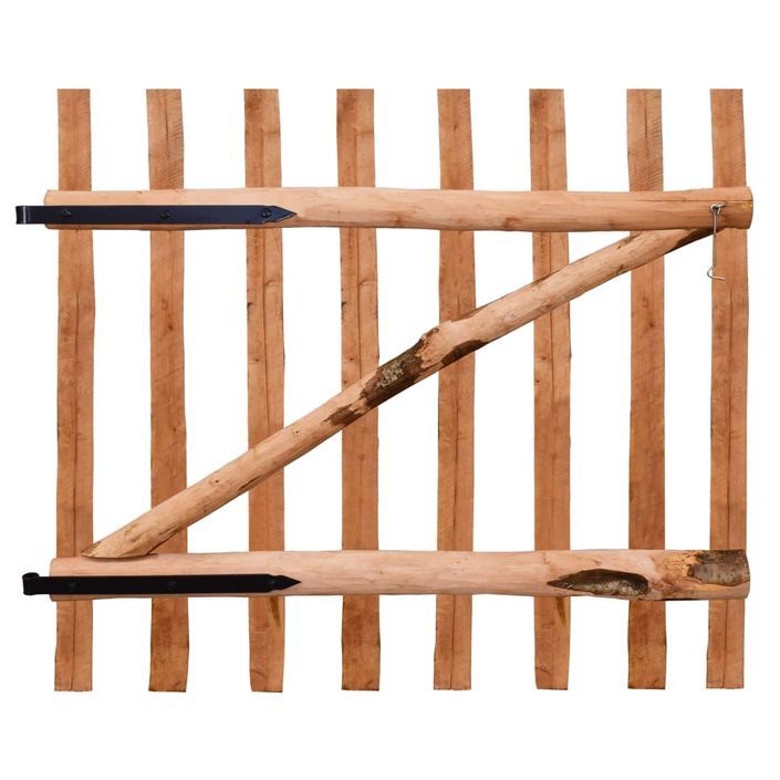 Portillon de clôture Bois de noisetier imprégné 100 x 90 cm - Photo n°2