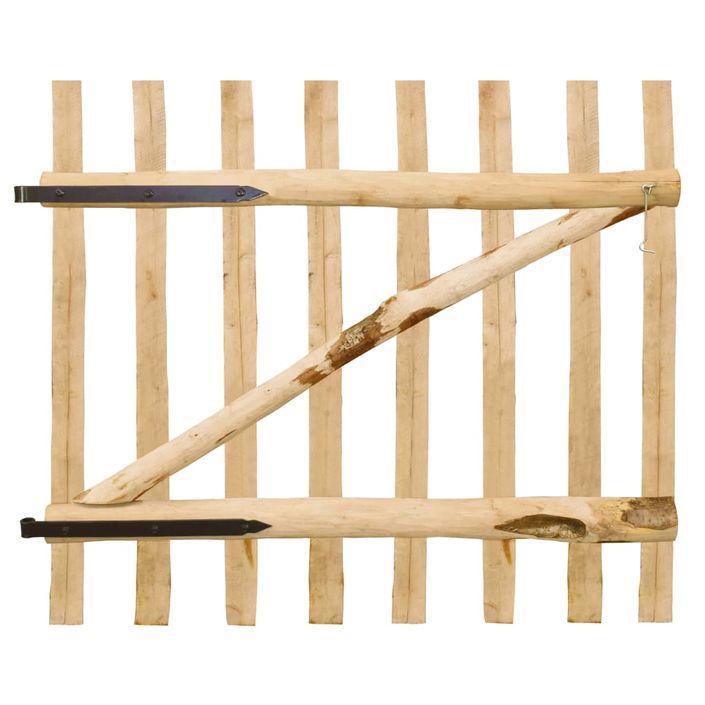 Portillon simple de clôture Bois de noisetier 100 x 90 cm - Photo n°2