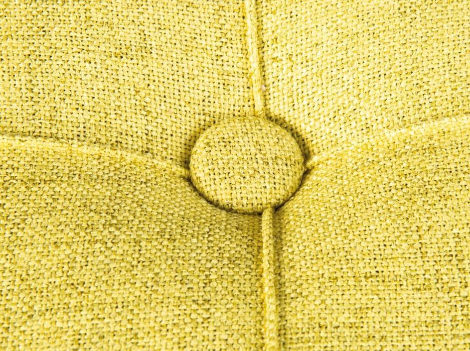 Pouf de rangement tissu jaune capitonné Yak - Photo n°5