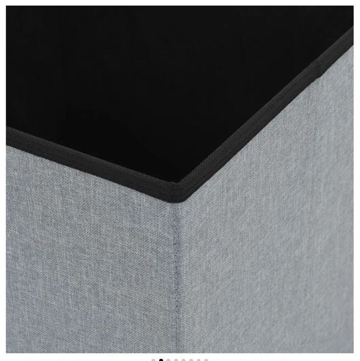 Pouf carré pliable tissu gris clair Arania - Lot de 2 - Photo n°6