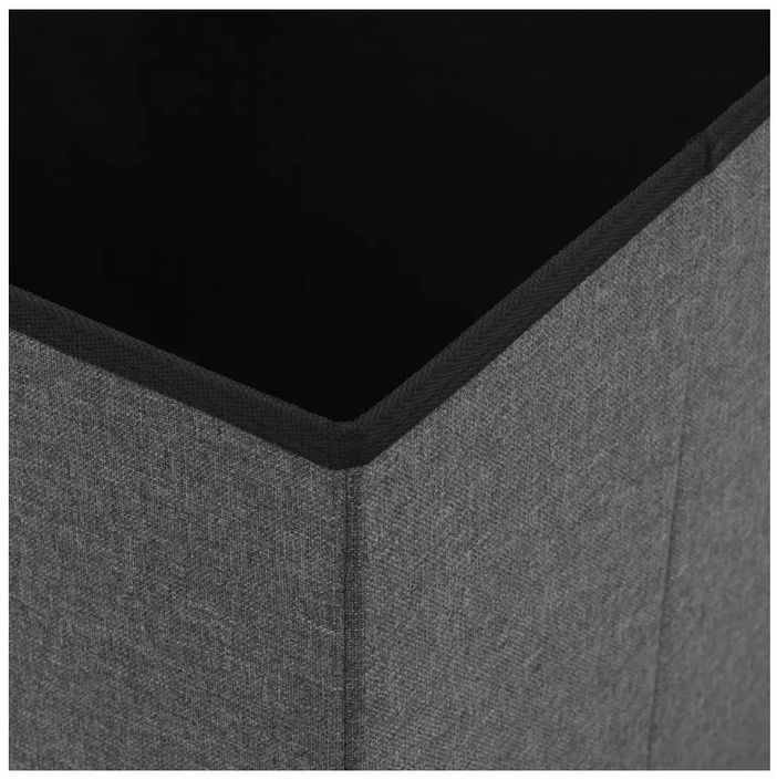 Pouf carré pliable tissu gris foncé Arania - Lot de 2 - Photo n°6