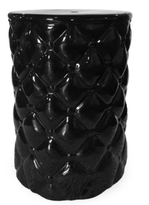 Pouf céramique noir Lezarde - Photo n°1